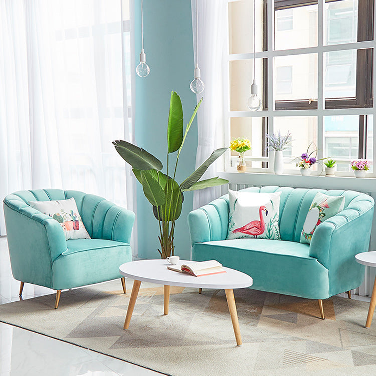 Modern 31.49" H Sewn Pillow Back Slope Arm Sofa for Apartment