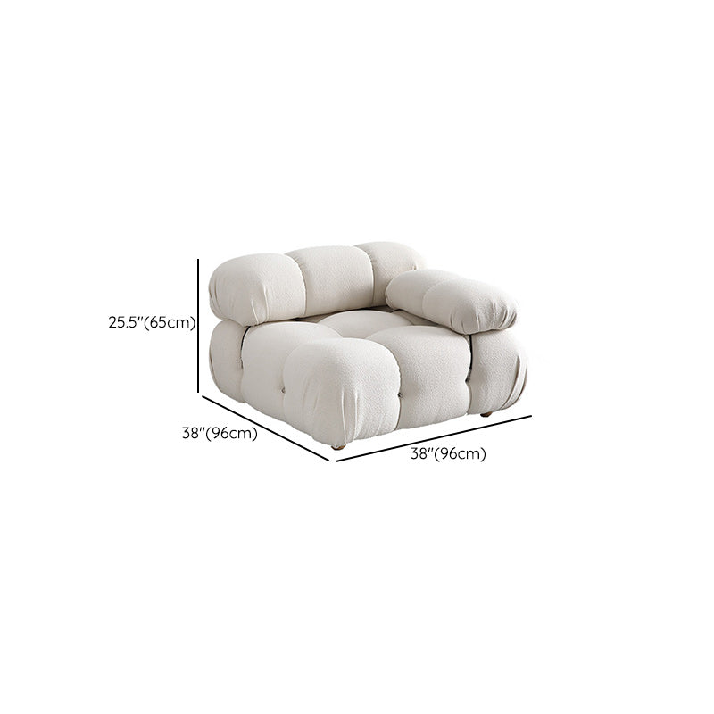 Tufted Sofa Contemporary Pillow Top Arm Tight Back Sofa in Cream