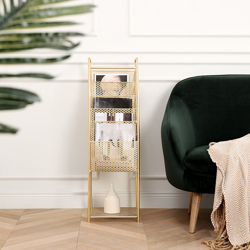 Urban Bookshelf Closed Back Metal Vertical Shelf for Living Room