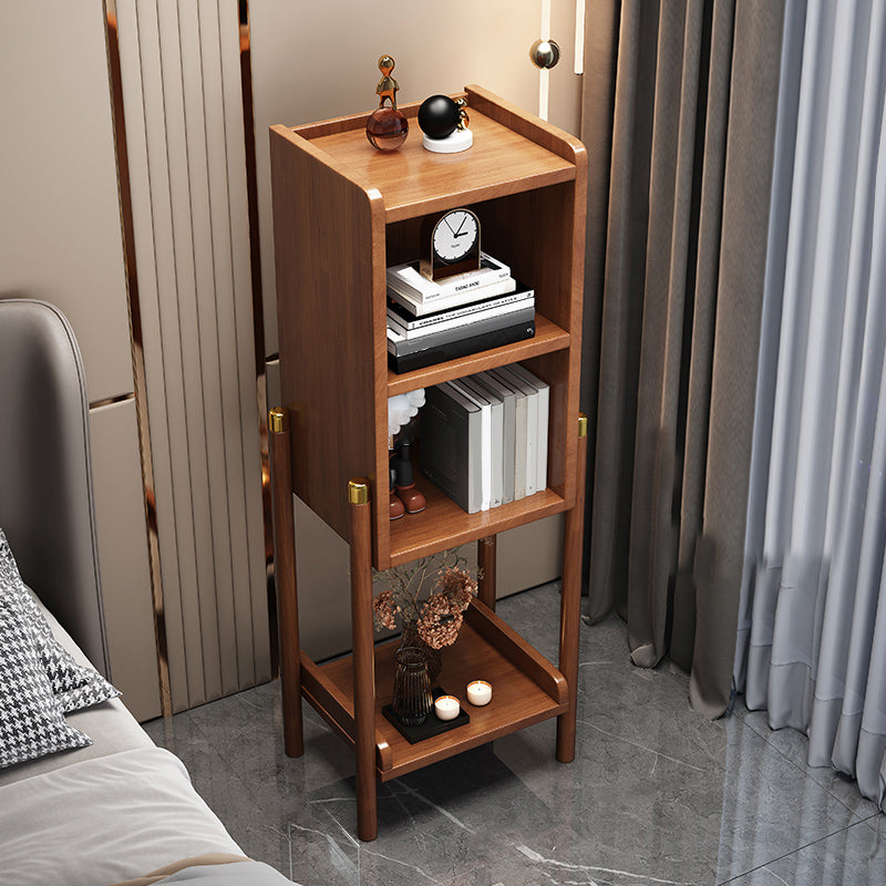 Urban Rubberwood Shelf Bookcase Closed Back Vertical Shelf for Living Room