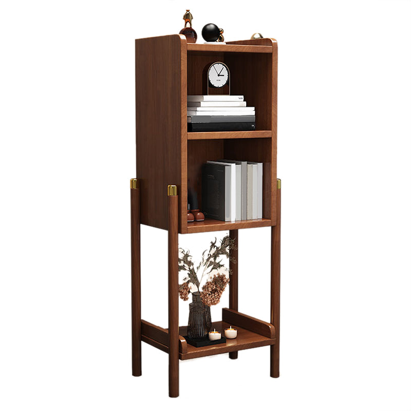 Urban Rubberwood Shelf Bookcase Closed Back Vertical Shelf for Living Room