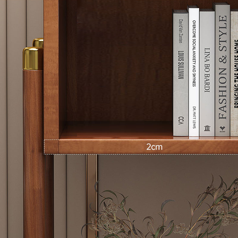 Urban Rubberwood Shelf Bookcase Closed Back Vertical Shelf for Living Room