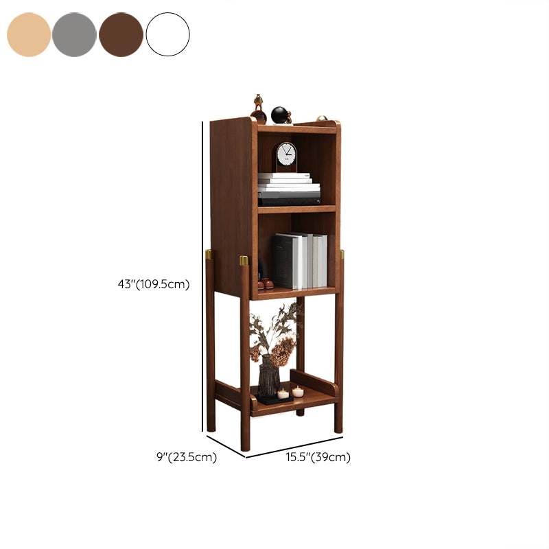 Urban Rubberwood Shelf Bookcase Closed Back Vertical Shelf for Living Room