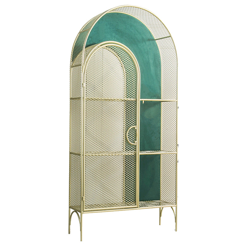 Urban Gold Bookshelf Closed Back Metal Vertical Shelf for Living Room