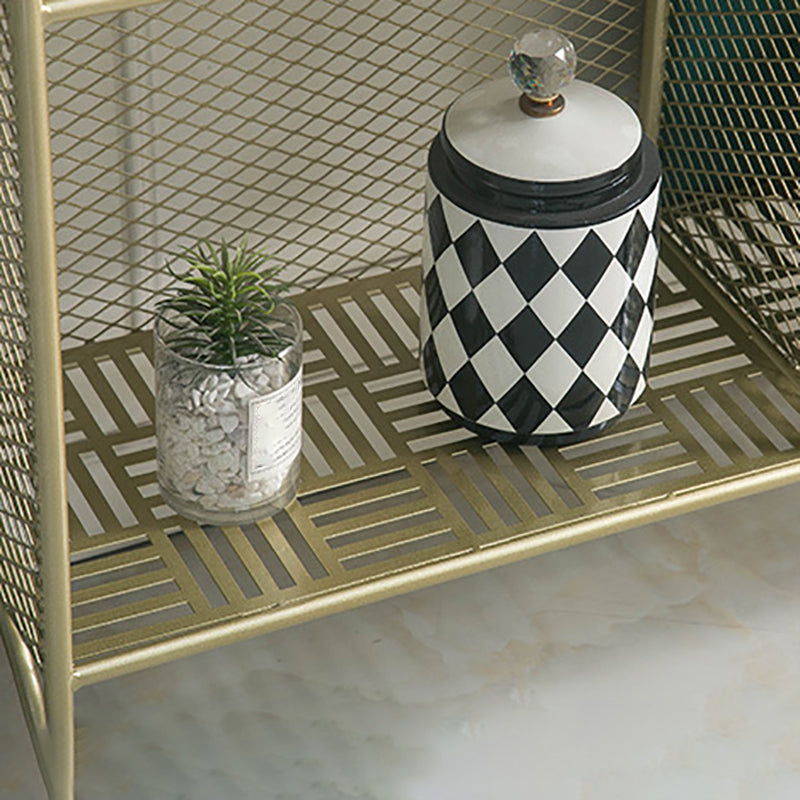 Urban Gold Bookshelf Closed Back Metal Vertical Shelf for Living Room