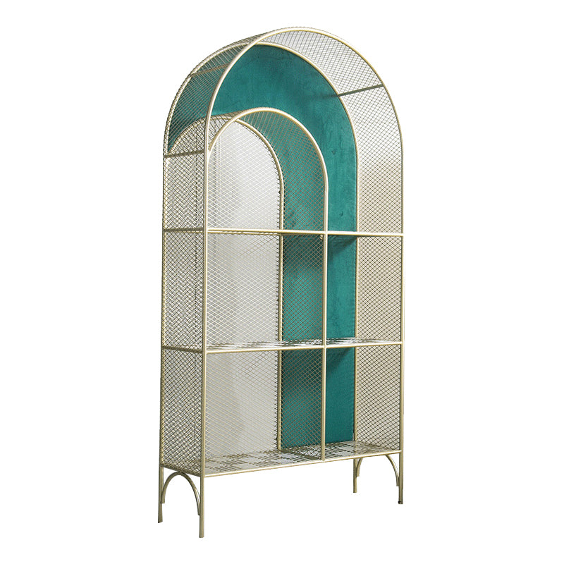 Urban Gold Bookshelf Closed Back Metal Vertical Shelf for Living Room