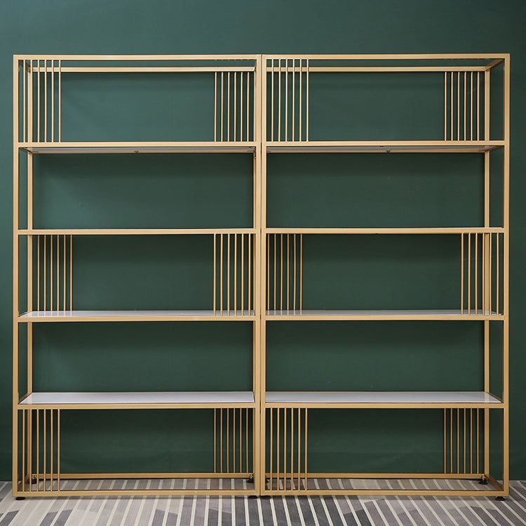 Glam Metal Open Shelf Bookcase Vertical Etagere Shelves Included Bookshelf for Bedroom