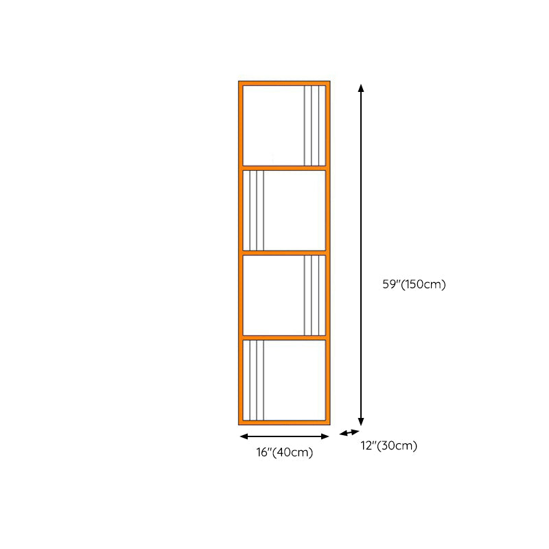 Glam Metal Open Shelf Bookcase Vertical Etagere Shelves Included Bookshelf for Bedroom