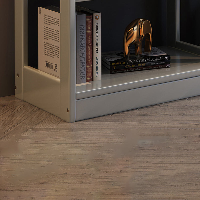 Modern Wooden Bookcase Etagere Open Back Bookshelf with Rectangular Shelves