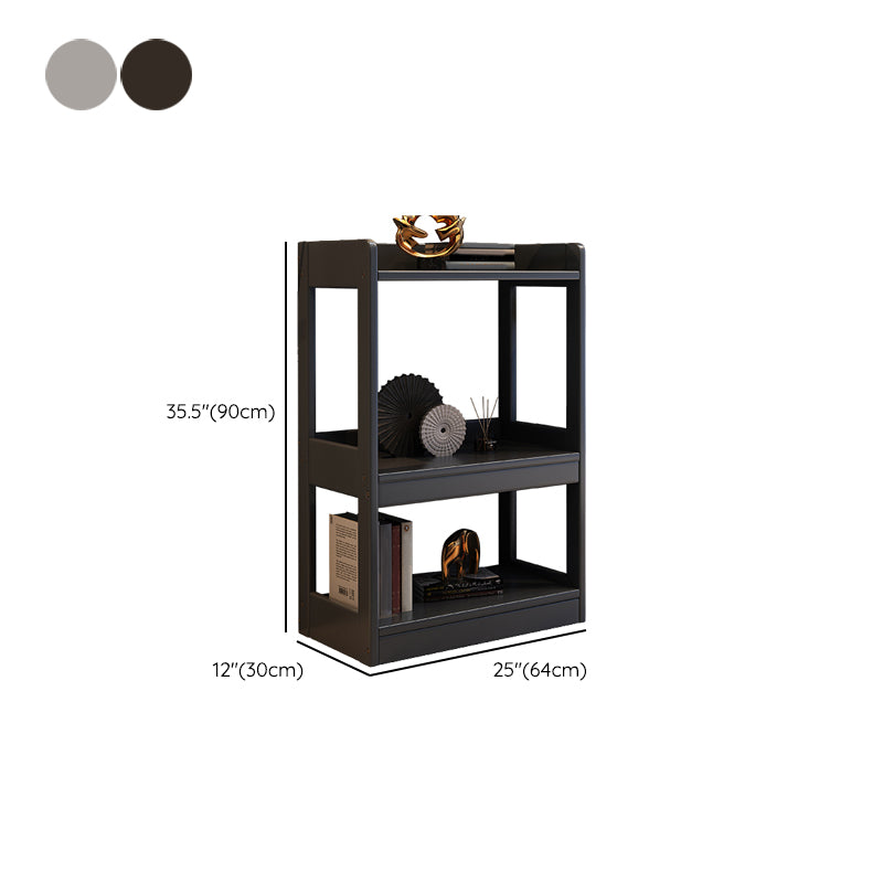 Modern Wooden Bookcase Etagere Open Back Bookshelf with Rectangular Shelves