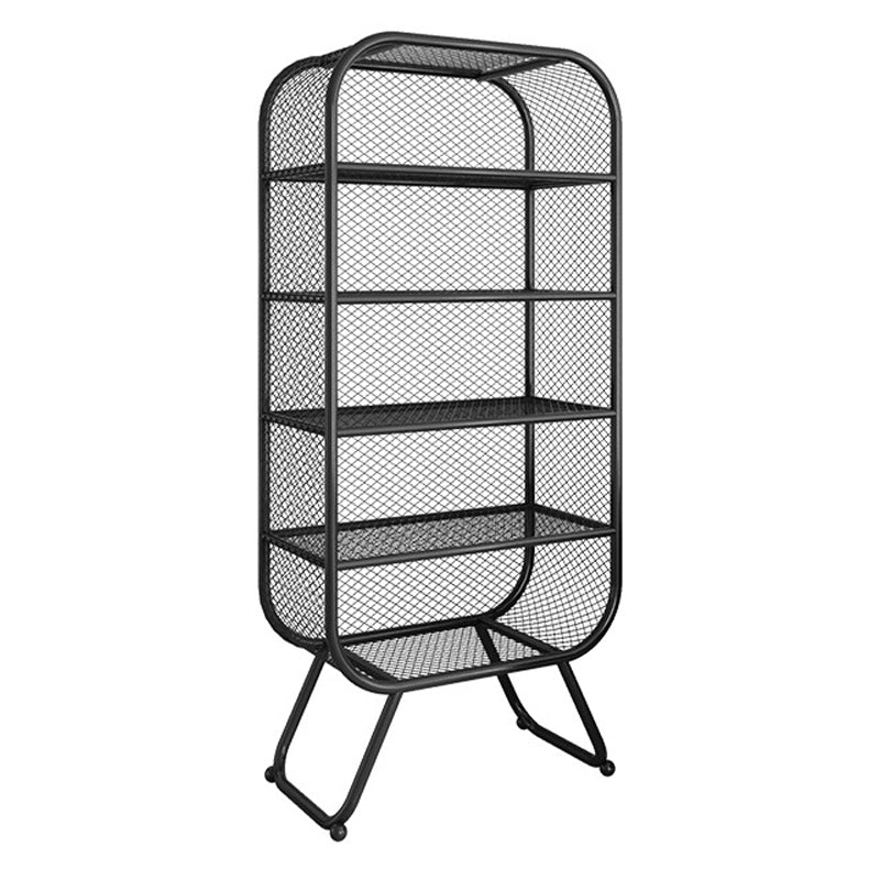 Contemporary Bookshelf Closed Back Metal Shelves Included Bookcase