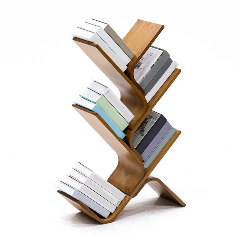 Urban Bamboo Shelf Bookcase Open Storage Vertical Bookshelf for Living Room