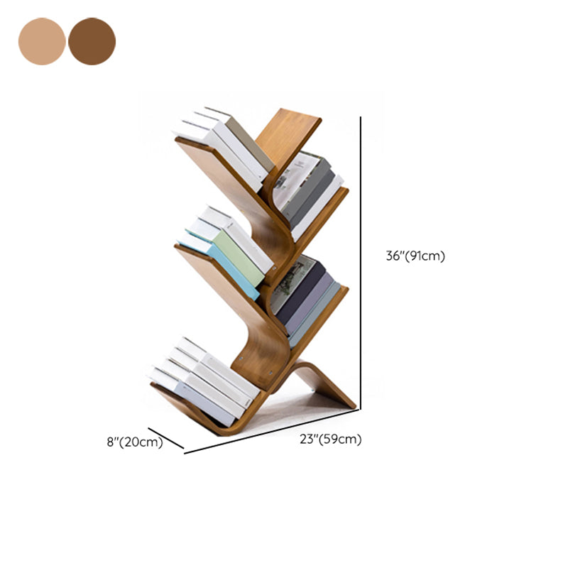 Urban Bamboo Shelf Bookcase Open Storage Vertical Bookshelf for Living Room