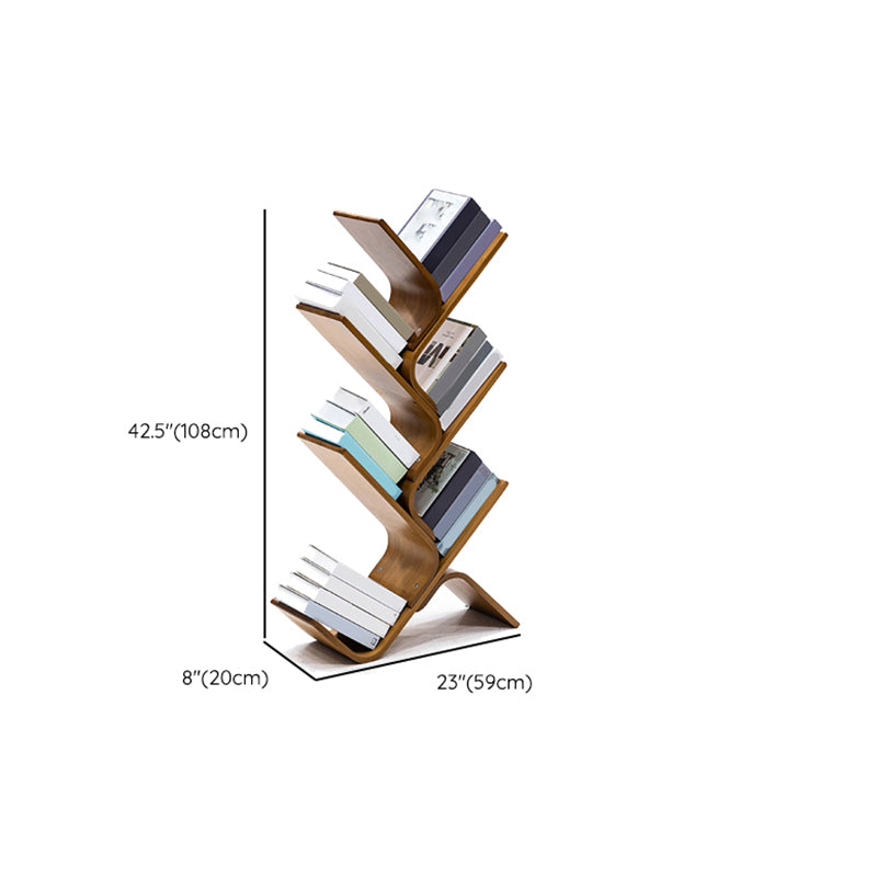 Urban Bamboo Shelf Bookcase Open Storage Vertical Bookshelf for Living Room