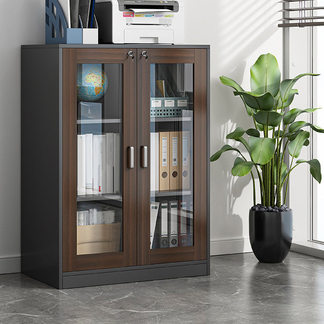 Contemporary Bookcase Closed Back Engineered Wood Book Shelf with Drawer Storage