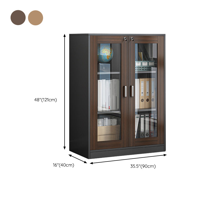 Contemporary Bookcase Closed Back Engineered Wood Book Shelf with Drawer Storage