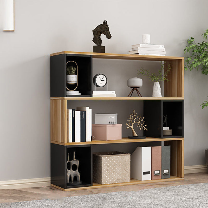 Standard Engineered Wood Bookshelf Modern Open Back Bookcase with Shelves