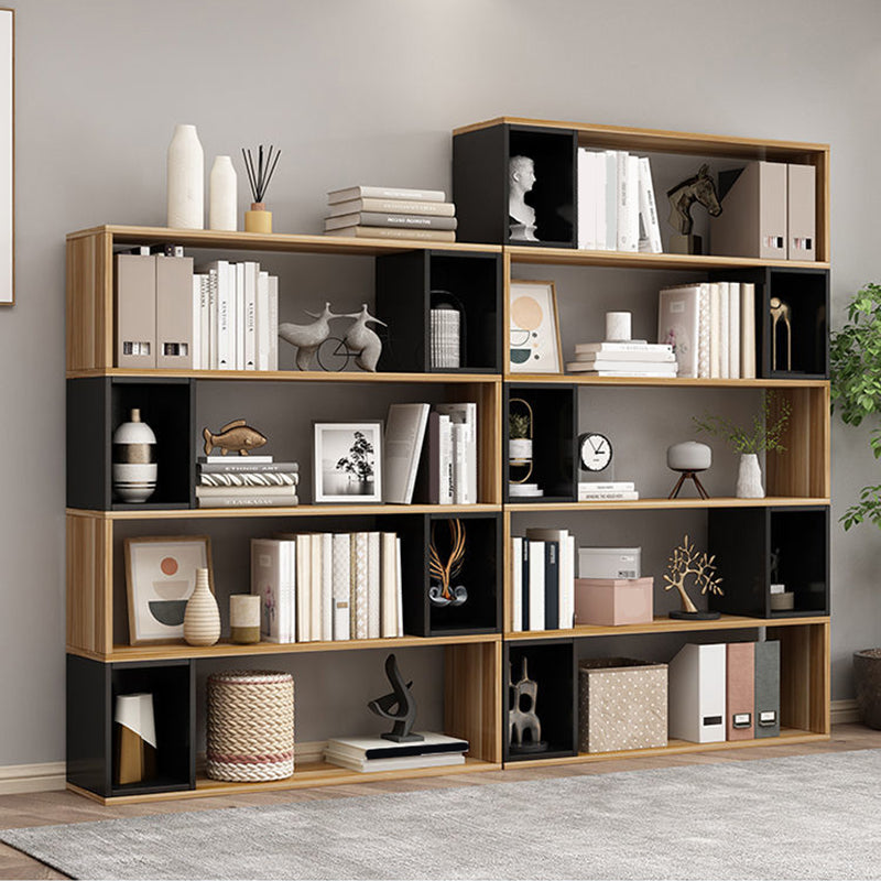 Standard Engineered Wood Bookshelf Modern Open Back Bookcase with Shelves