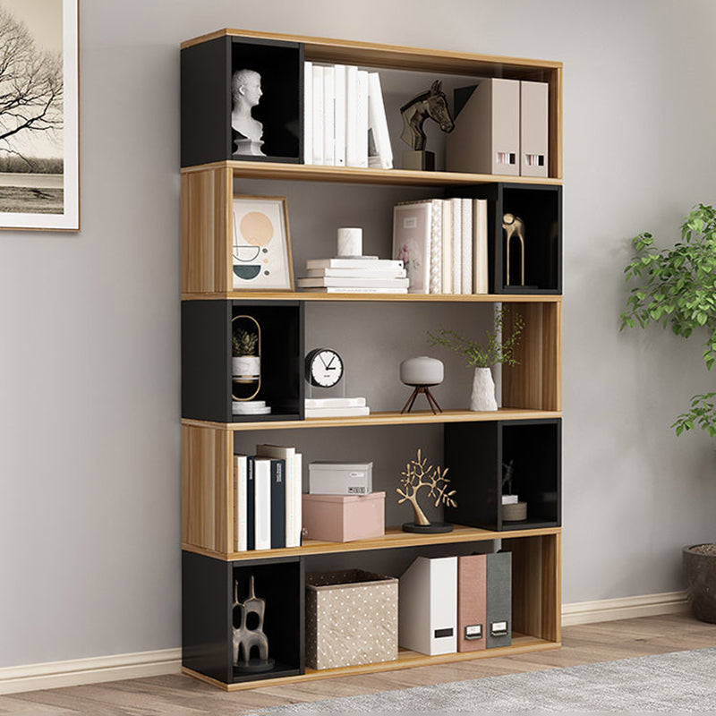 Standard Engineered Wood Bookshelf Modern Open Back Bookcase with Shelves