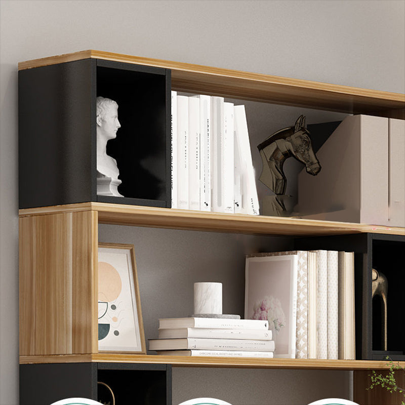 Standard Engineered Wood Bookshelf Modern Open Back Bookcase with Shelves