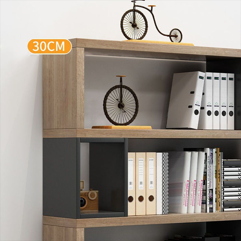 Standard Engineered Wood Bookshelf Modern Open Back Bookcase with Shelves