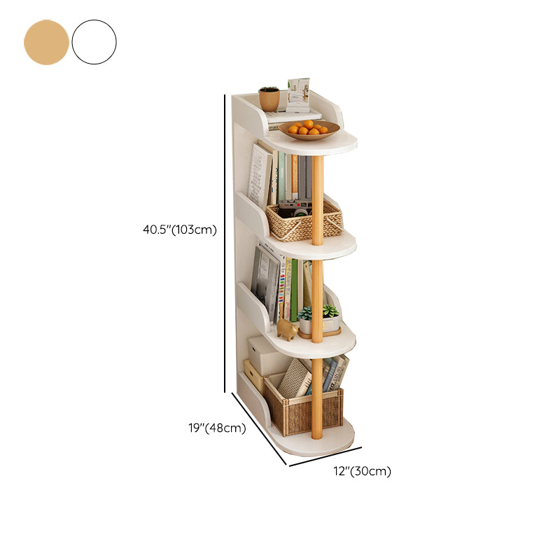 Engineered Wood Bookshelf Modern Standard Bookcase with Shelves