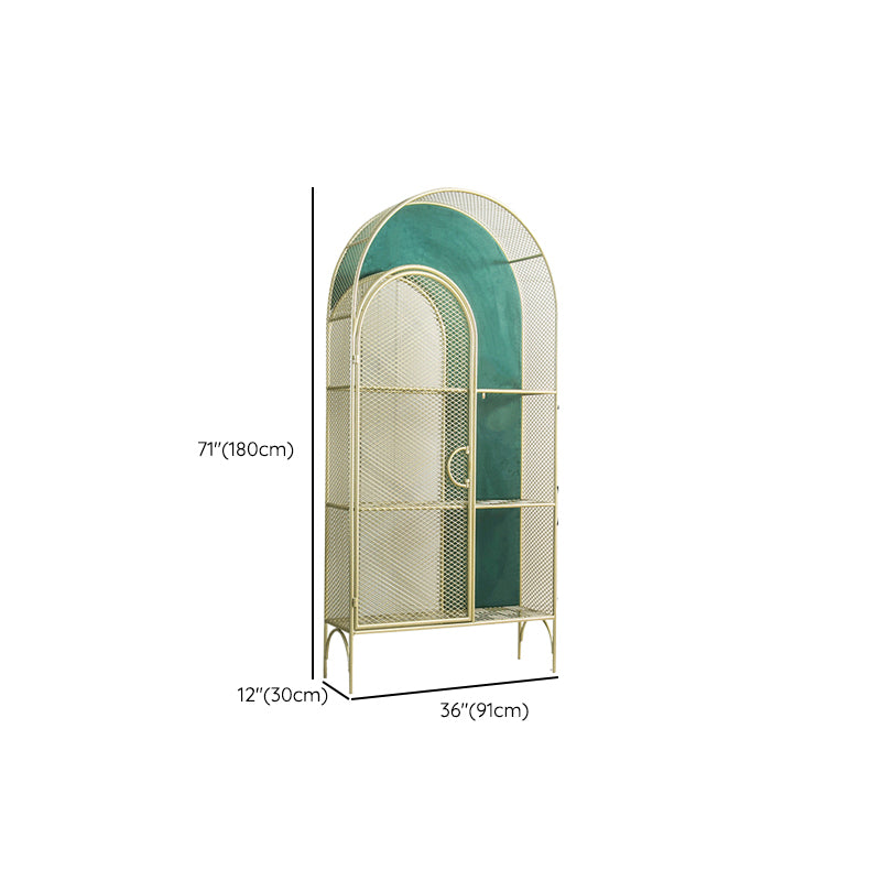 Urban Gold Bookshelf Closed Back Metal Vertical Shelf for Living Room