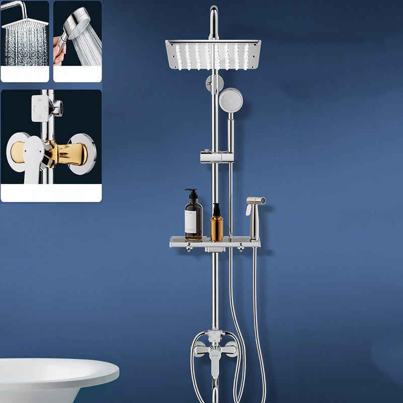 Modern Shower System Handle Lever Wall Mounted Copper Shower System