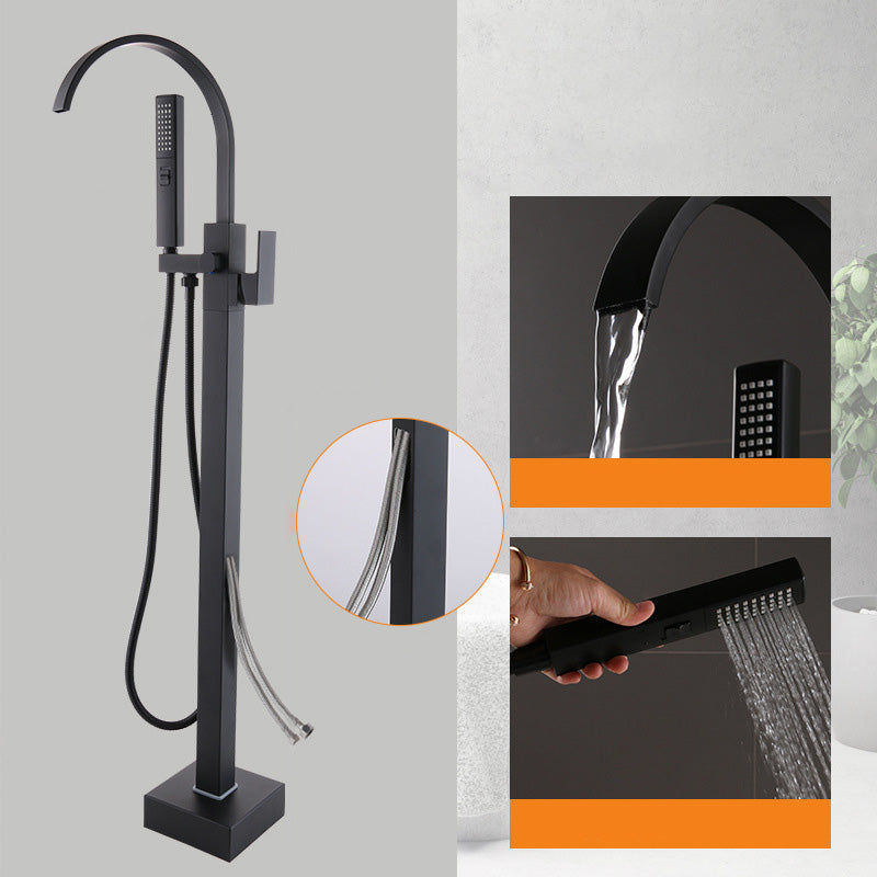 Modern Freestanding Tub Filler Trim Copper Floor Mounted Freestanding Bathtub Faucet