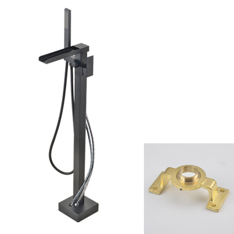 Modern Freestanding Tub Filler Trim Copper Floor Mounted Freestanding Bathtub Faucet