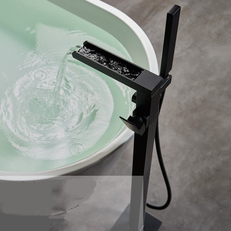 Modern Freestanding Tub Filler Trim Copper Floor Mounted Freestanding Bathtub Faucet