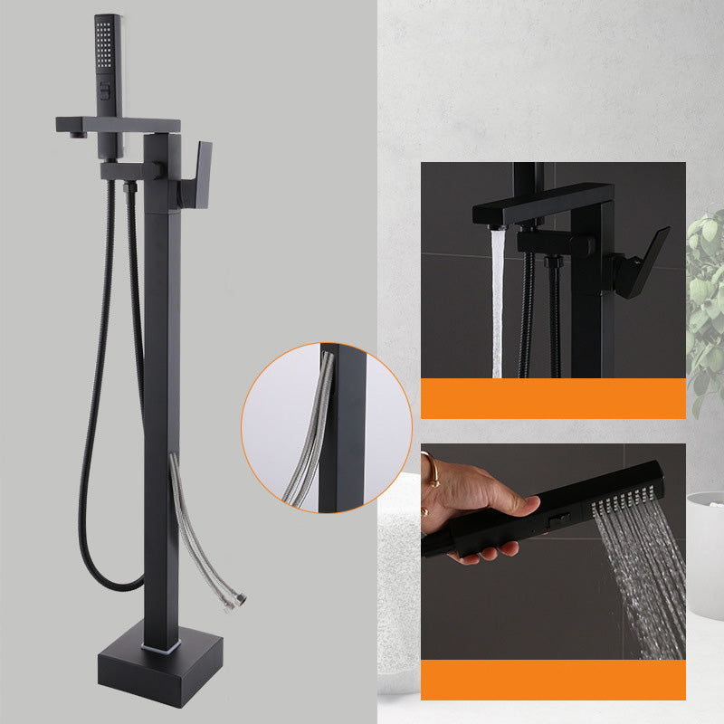 Modern Freestanding Tub Filler Trim Copper Floor Mounted Freestanding Bathtub Faucet