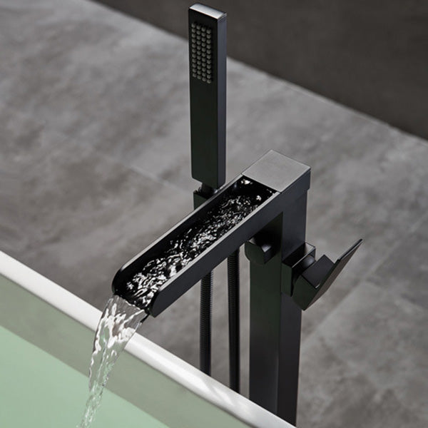 Modern Freestanding Tub Filler Trim Copper Floor Mounted Freestanding Bathtub Faucet