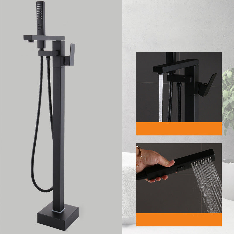 Modern Freestanding Tub Filler Trim Copper Floor Mounted Freestanding Bathtub Faucet