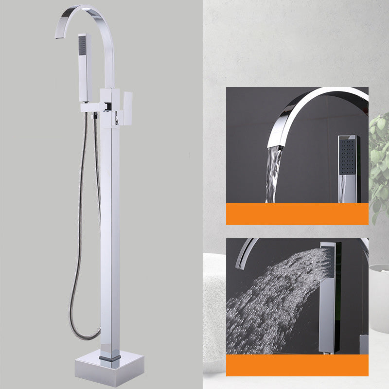 Modern Freestanding Tub Filler Trim Copper Floor Mounted Freestanding Bathtub Faucet