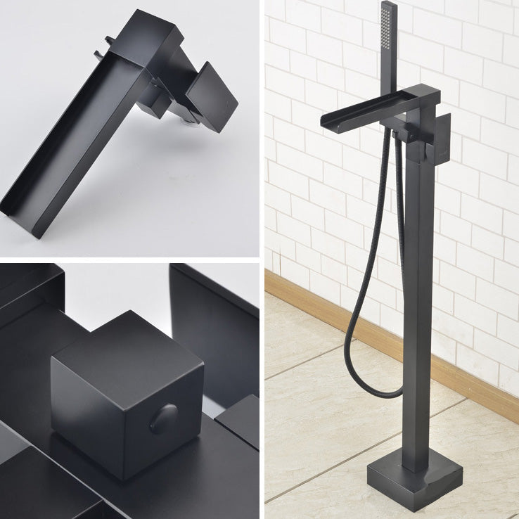 Modern Freestanding Tub Filler Trim Copper Floor Mounted Freestanding Bathtub Faucet