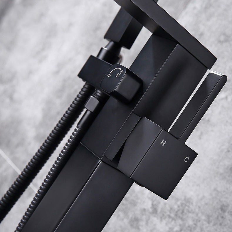 Modern Freestanding Tub Filler Trim Copper Floor Mounted Freestanding Bathtub Faucet