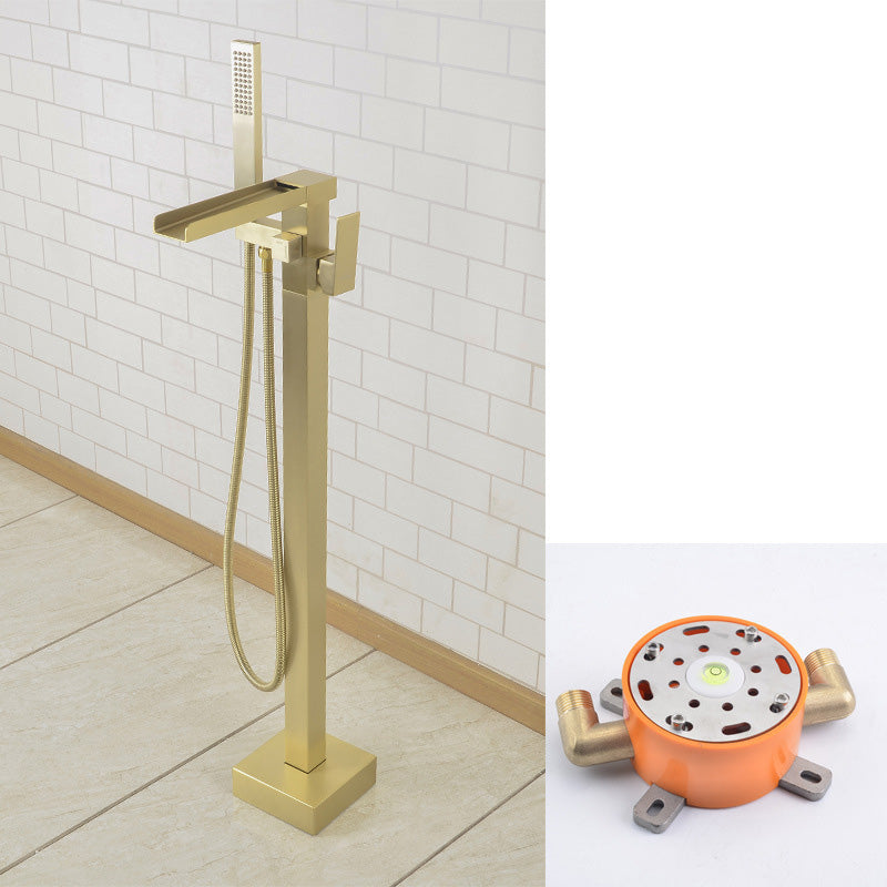 Modern Freestanding Tub Filler Trim Copper Floor Mounted Freestanding Bathtub Faucet