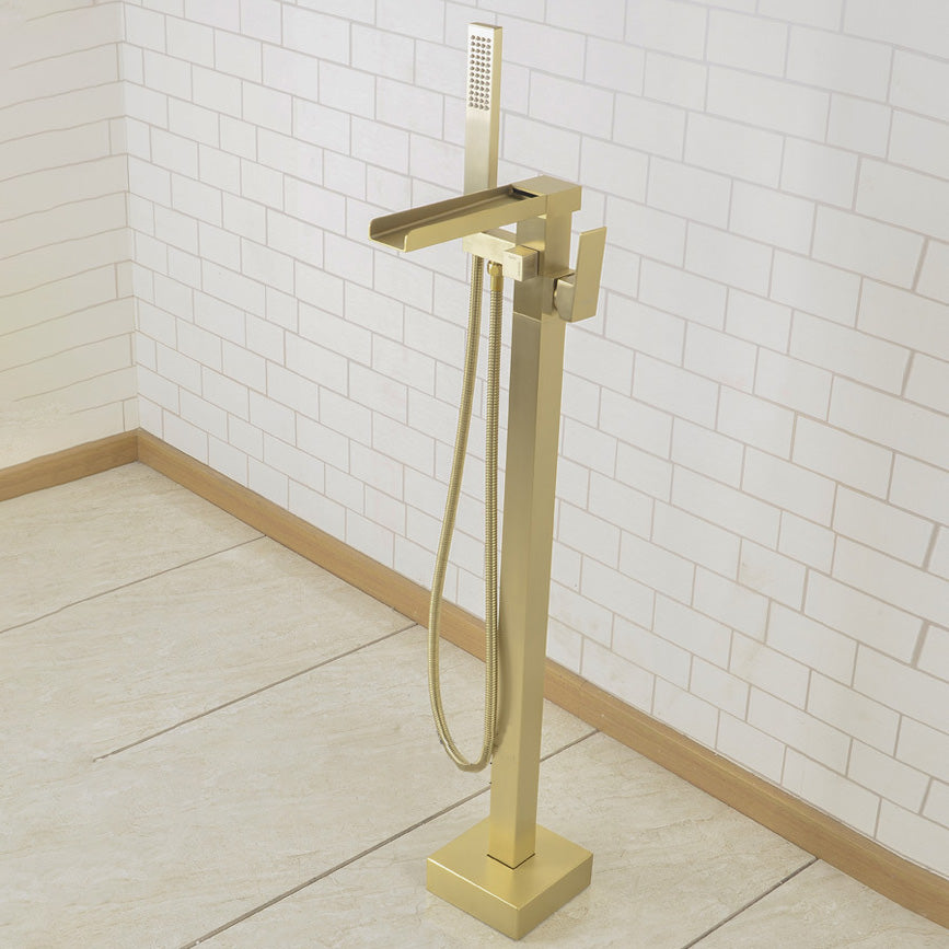 Modern Freestanding Tub Filler Trim Copper Floor Mounted Freestanding Bathtub Faucet