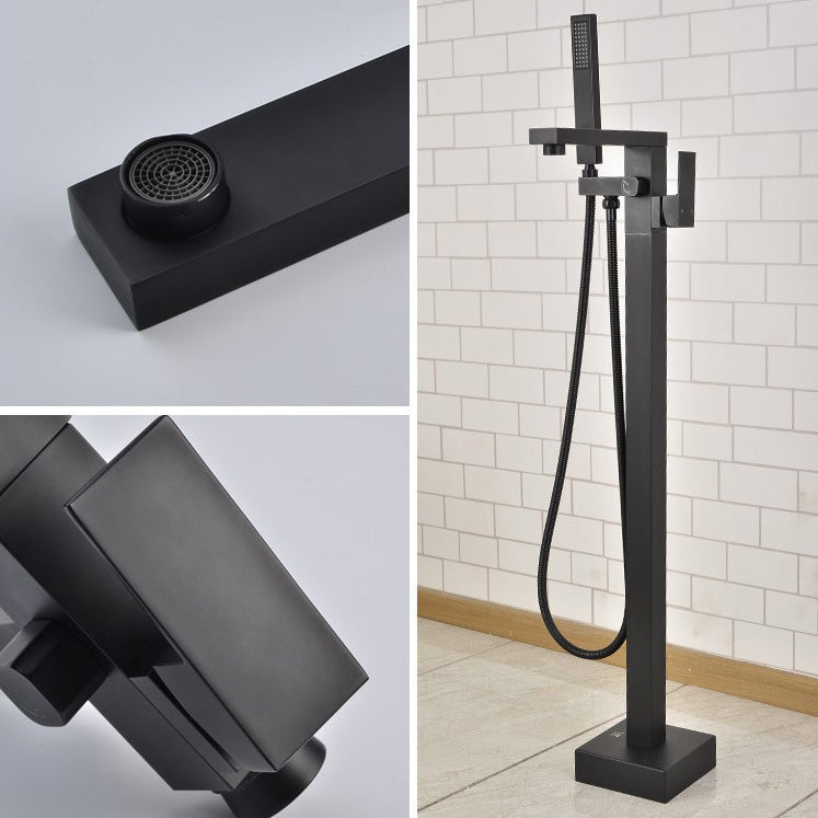 Modern Freestanding Tub Filler Trim Copper Floor Mounted Freestanding Bathtub Faucet