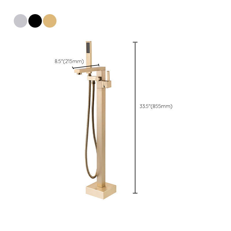 Modern Freestanding Tub Filler Trim Copper Floor Mounted Freestanding Bathtub Faucet
