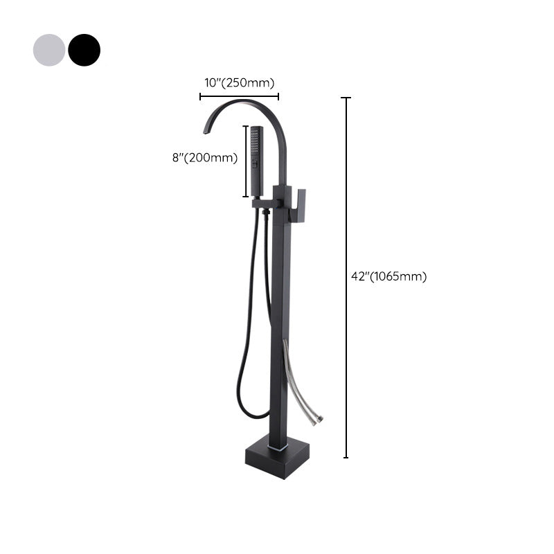 Modern Freestanding Tub Filler Trim Copper Floor Mounted Freestanding Bathtub Faucet