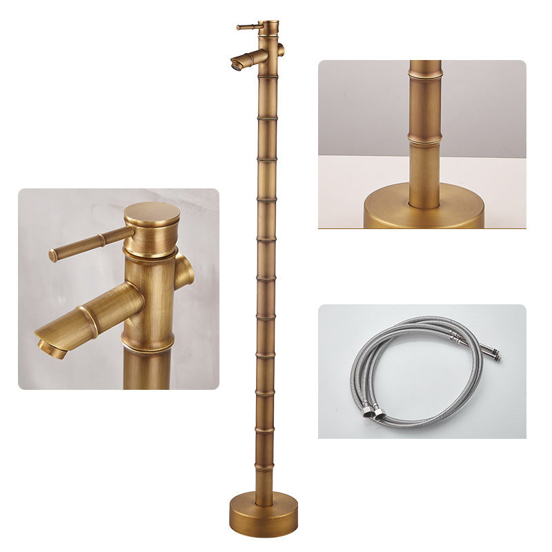 Modern Freestanding Bathtub Faucet Brass Floor Mount Free Standing Tub Filler Faucet