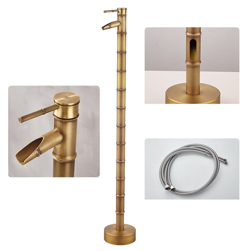 Modern Freestanding Bathtub Faucet Brass Floor Mount Free Standing Tub Filler Faucet