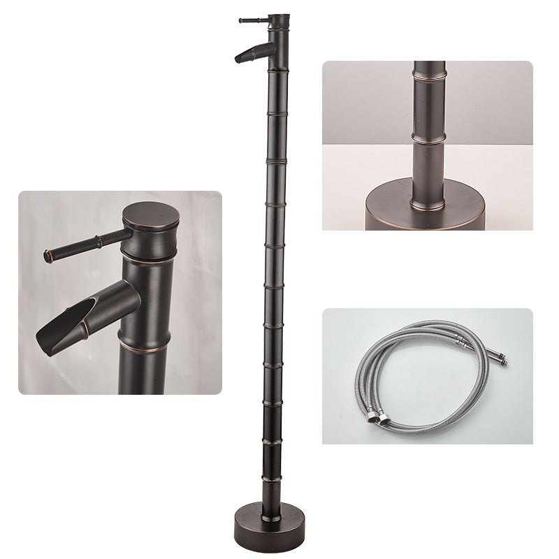Modern Freestanding Bathtub Faucet Brass Floor Mount Free Standing Tub Filler Faucet