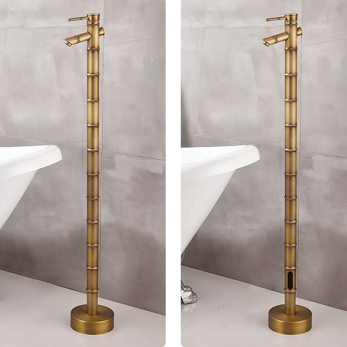Modern Freestanding Bathtub Faucet Brass Floor Mount Free Standing Tub Filler Faucet