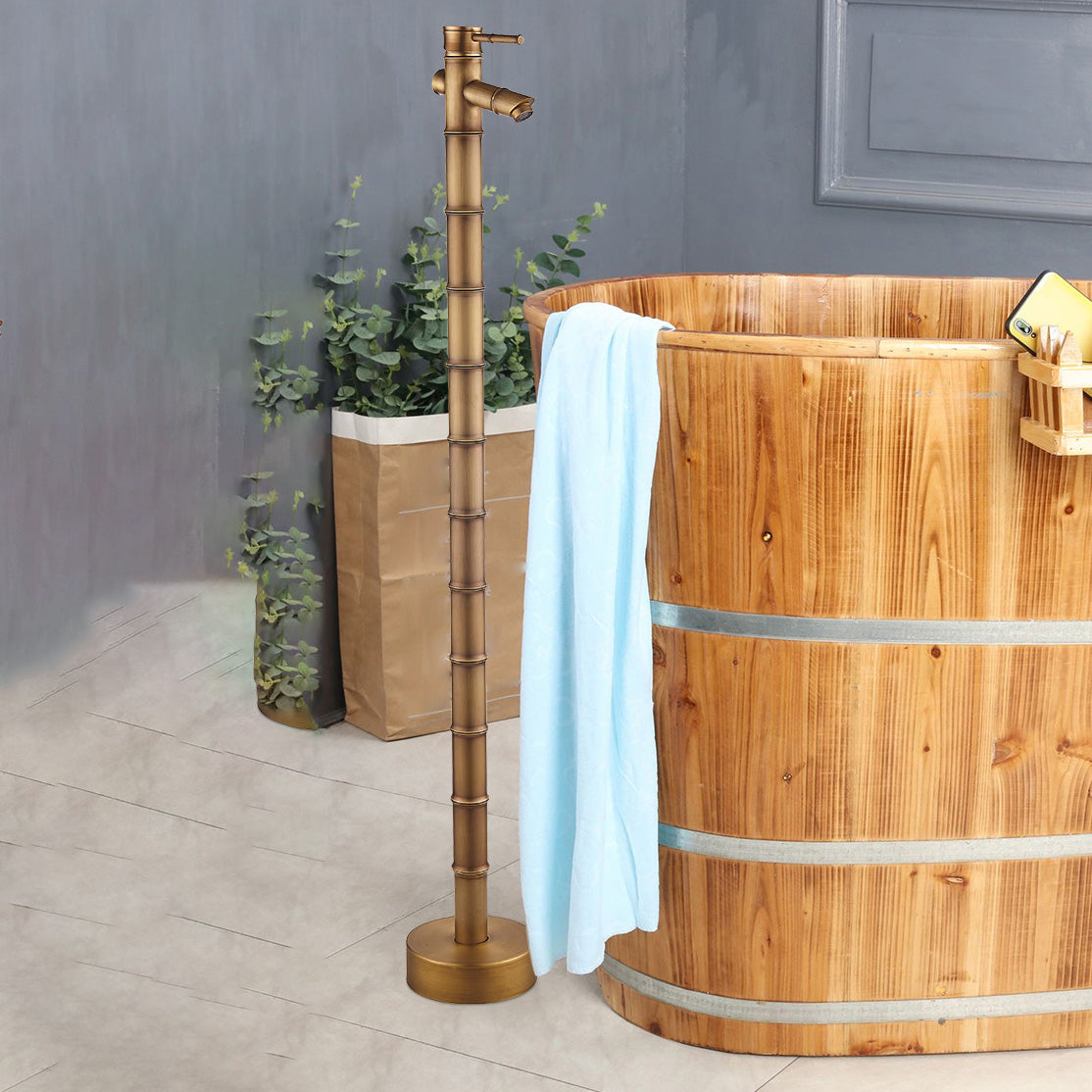 Modern Freestanding Bathtub Faucet Brass Floor Mount Free Standing Tub Filler Faucet