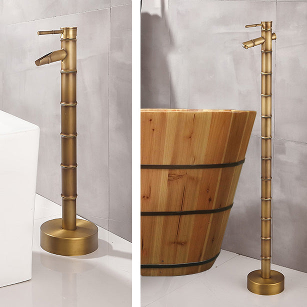 Modern Freestanding Bathtub Faucet Brass Floor Mount Free Standing Tub Filler Faucet