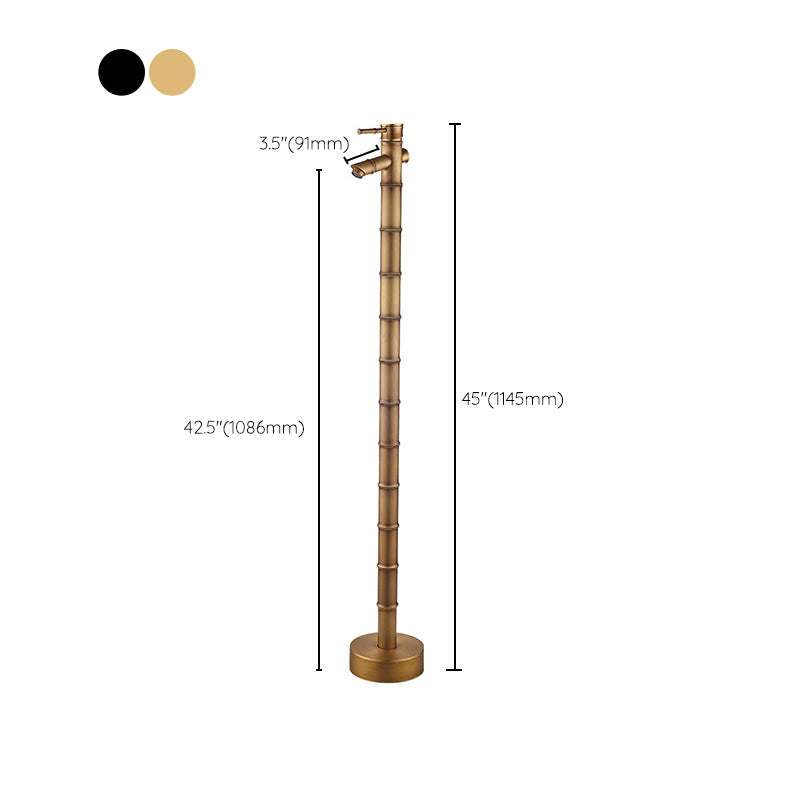 Modern Freestanding Bathtub Faucet Brass Floor Mount Free Standing Tub Filler Faucet