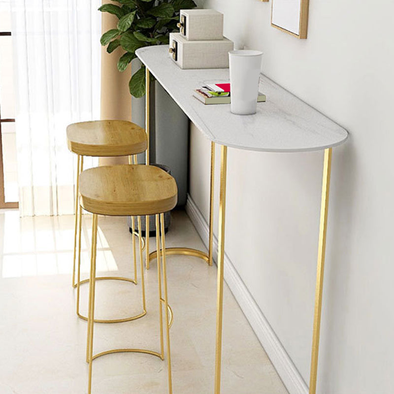 Glam Pub Table Oval Bar Height Double Pedestal Bar Table for Indoor